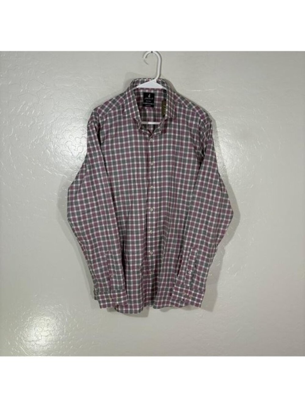 Johnnie-O Top Shelf Peirce Shirt Mens Medium Pink Plaid Long Sleeve Button Up - Picture 1 of 8